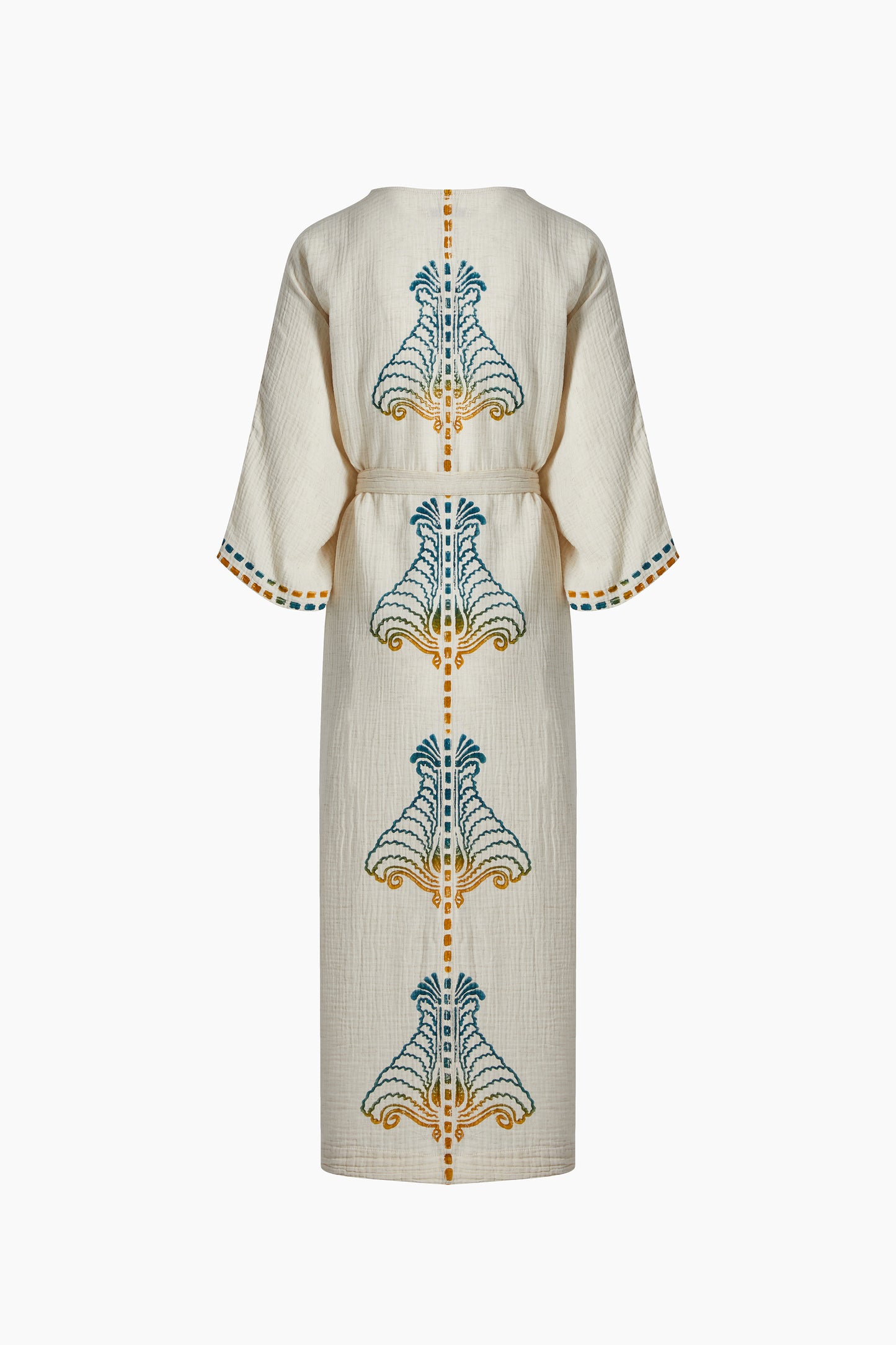 Crinkle Blue Yellow Kimono