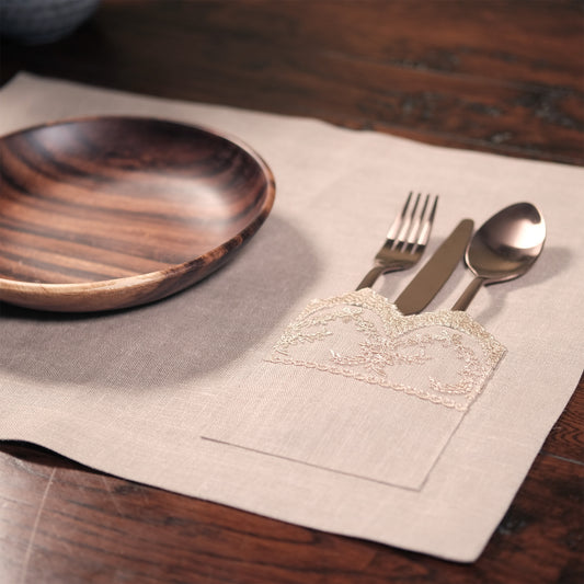 Placemat with Gold Lace