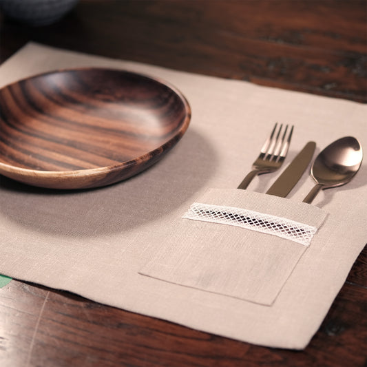 Gray Placemat with Lace